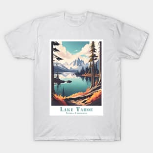 Retro Vintage Lake Tahoe - Nevada, California Scenic Beauty Poster T-Shirt